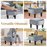 Upholstered Teddy Velvet Club Barrel Chair with Ottoman with Footrest