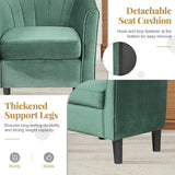 Upholstered Teddy Velvet Club Barrel Chair with Ottoman with Footrest