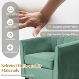 Upholstered Teddy Velvet Club Barrel Chair with Ottoman with Footrest
