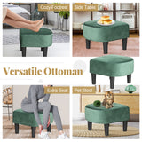Upholstered Teddy Velvet Club Barrel Chair with Ottoman with Footrest