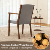 Upholstered Wooden Accent Chairs Set of 2 with High Back and Soft Cushion-Gray