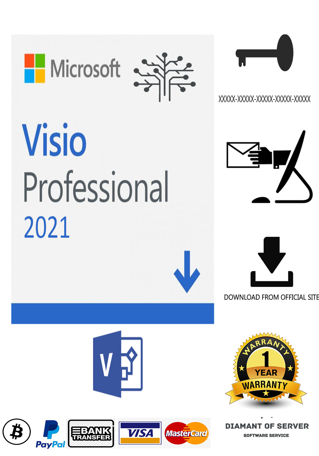 Visio 2021 Professional Genuine Key Licencia Permanente