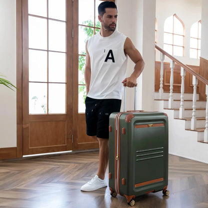 Vintage 3 Piece Expandable Retro Luggage Set