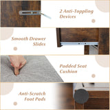 Vanity Desk Makeup Table with Stool 3-Color Lights and Charging Station