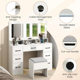Vanity Desk with Mirror and Lights Makeup Table with Power Outlets