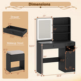 Vanity Desk with Mirror and Lights