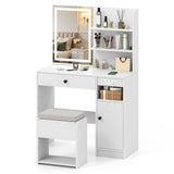 Vanity Desk with Mirror and Lights
