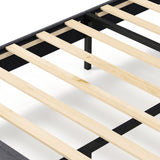Velvet Upholstered Platform Bed with Height Adjustable Vertical Channel Headboard