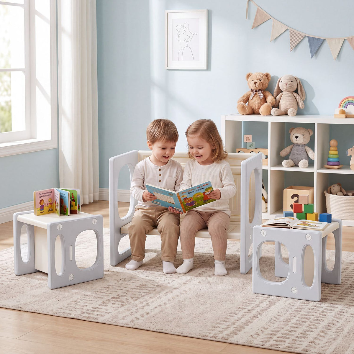 Versatile Kids Table and Chairs Set for Toddlers Ages 1-5