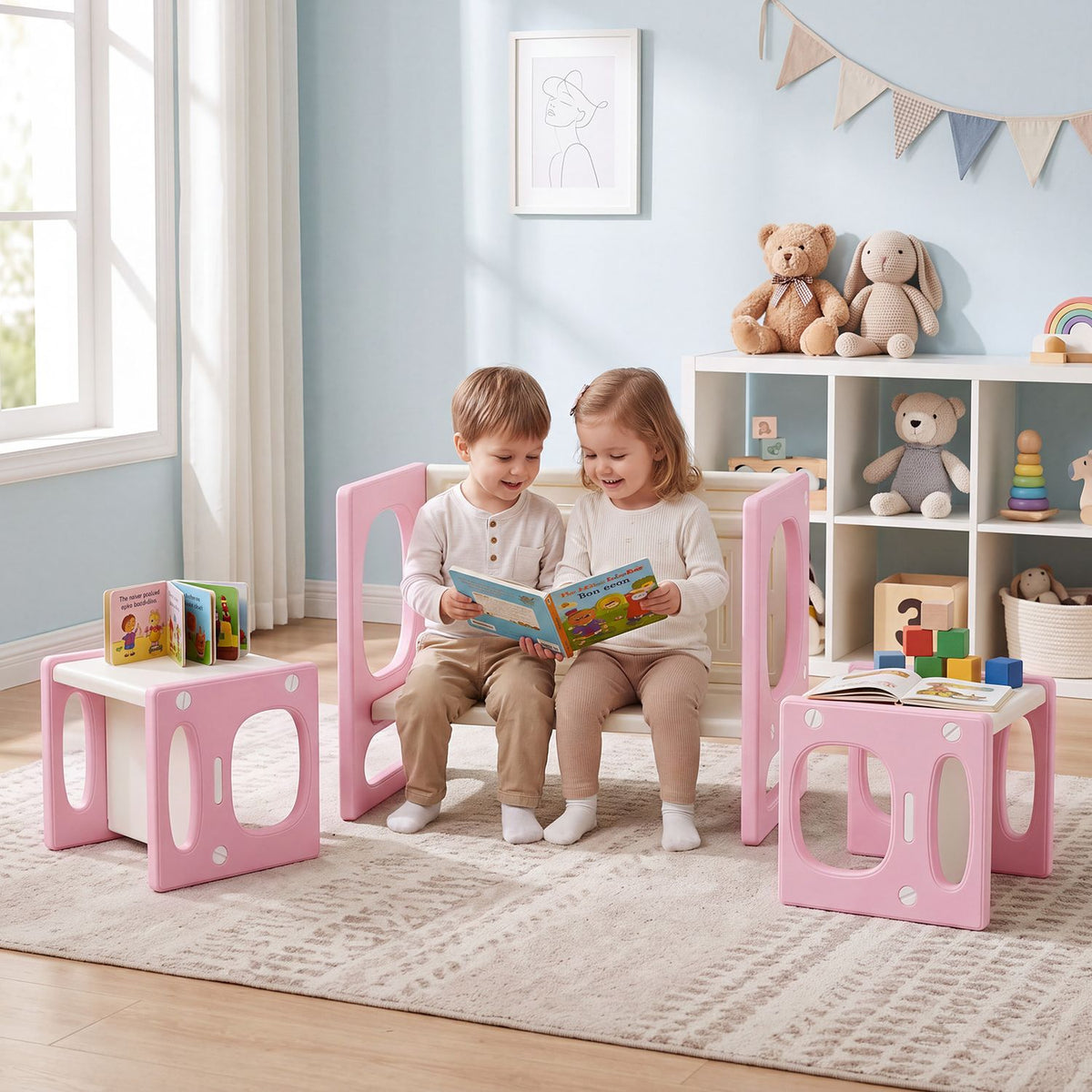Versatile Kids Table and Chairs Set for Toddlers Ages 1-5