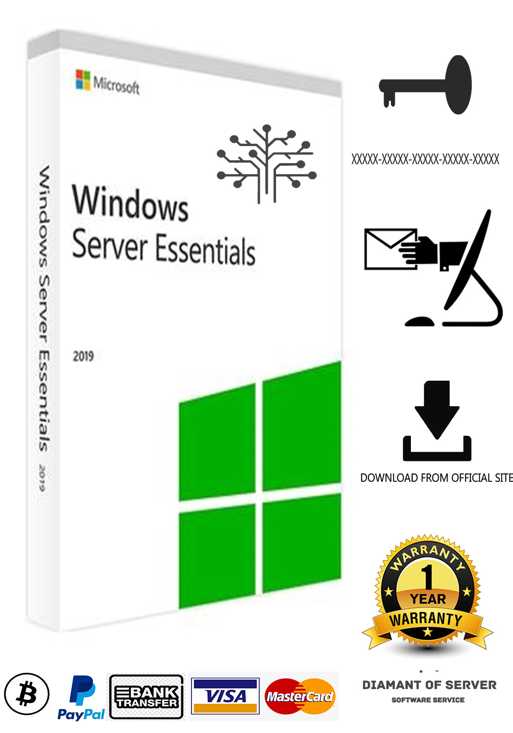 Windows Server 2019 Essentials Genuine Key Permanente
