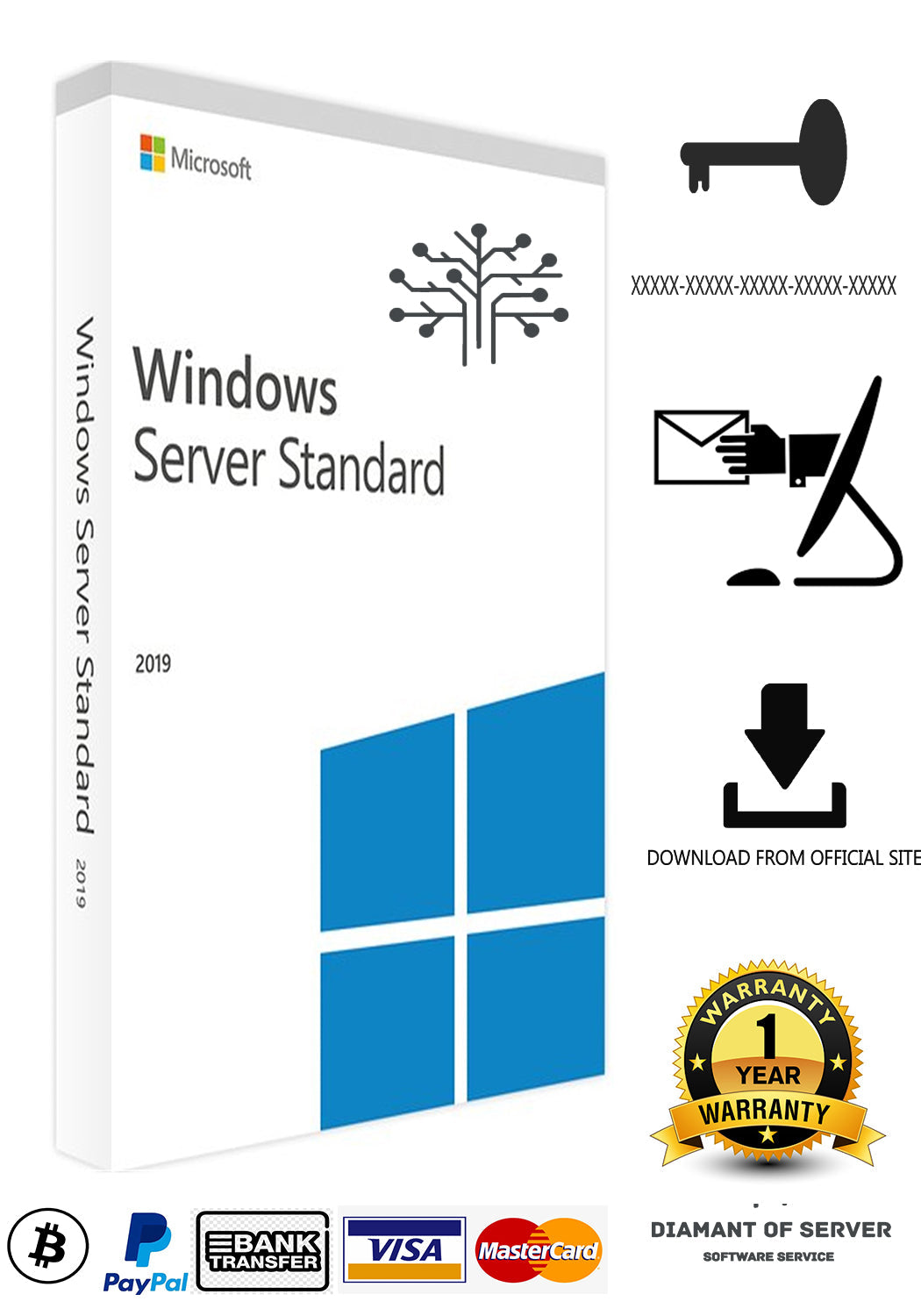 Windows Server 2019 Datacenter 08 Core Genuine Key Permanente