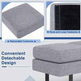 Waiting Room Bench Seating Long Bench with Metal Frame Leg