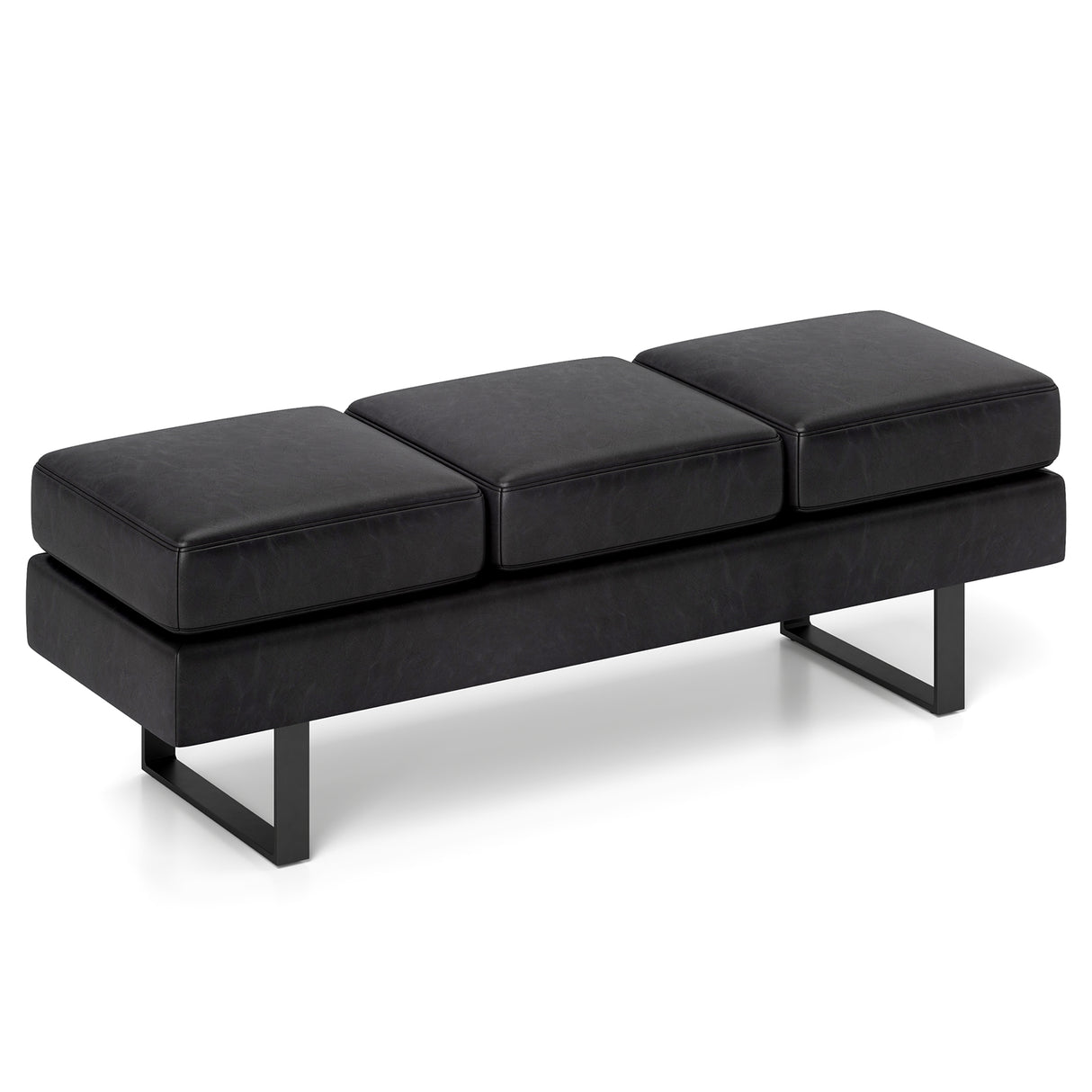 Waiting Room Bench Seating Long Bench with Metal Frame Leg