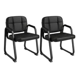 Waiting Room Guest Chairs Set of 4 Leather Office Reception Chairs