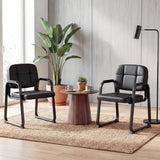 Waiting Room Guest Chairs Set of 4 Leather Office Reception Chairs