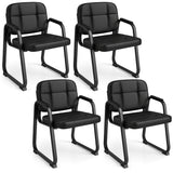 Waiting Room Guest Chairs Set of 4 Leather Office Reception Chairs