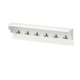 Wall Hooks with Shelf 31.5inch Wooden Coat Rack with 6 Hooks for Hats Towels Purses Robes