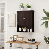 Wall Mount Bathroom Cabinet Storage Organizer with Doors and Shelves