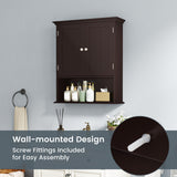 Wall Mount Bathroom Cabinet Storage Organizer with Doors and Shelves