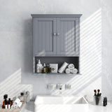Wall Mount Bathroom Cabinet Storage Organizer with Doors and Shelves
