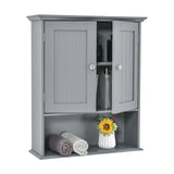 Wall Mount Bathroom Cabinet Storage Organizer with Doors and Shelves