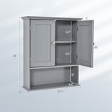 Wall Mount Bathroom Cabinet Storage Organizer with Doors and Shelves