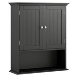 Wall Mount Bathroom Cabinet Storage Organizer with Doors and Shelves