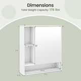 Wall Mounted  Bathroom Cabinet with Mirror Single Door