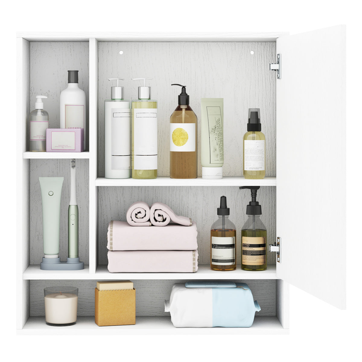 Wall Mounted  Bathroom Cabinet with Mirror Single Door