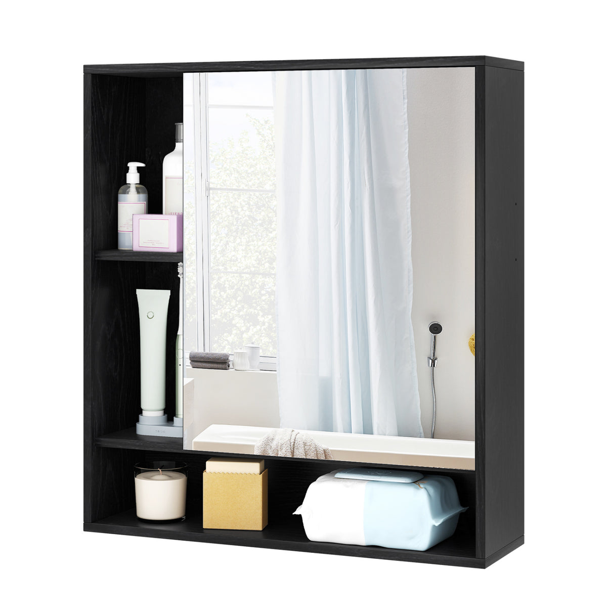 Wall Mounted  Bathroom Cabinet with Mirror Single Door
