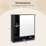 Wall Mounted  Bathroom Cabinet with Mirror Single Door