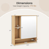 Wall Mounted  Bathroom Cabinet with Mirror Single Door