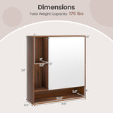 Wall Mounted  Bathroom Cabinet with Mirror Single Door