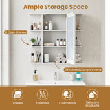 Wall Mounted Bathroom Medicine Cabinet with Mirror and Shelves