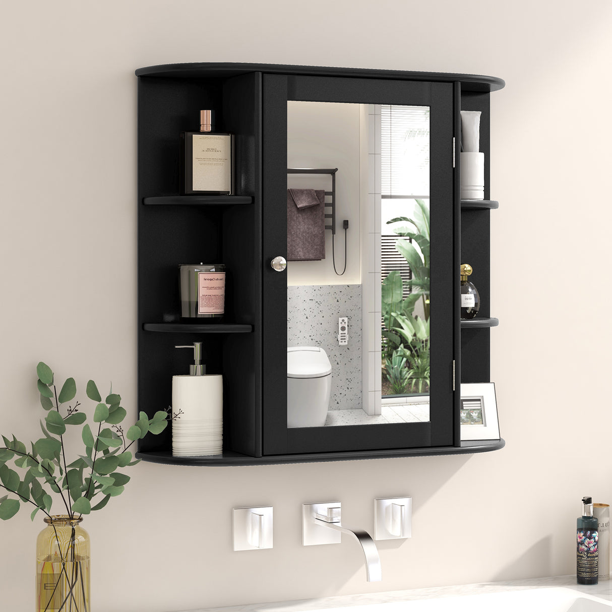 Multipurpose Mount Wall Mirror Bathroom Storage Cabinet