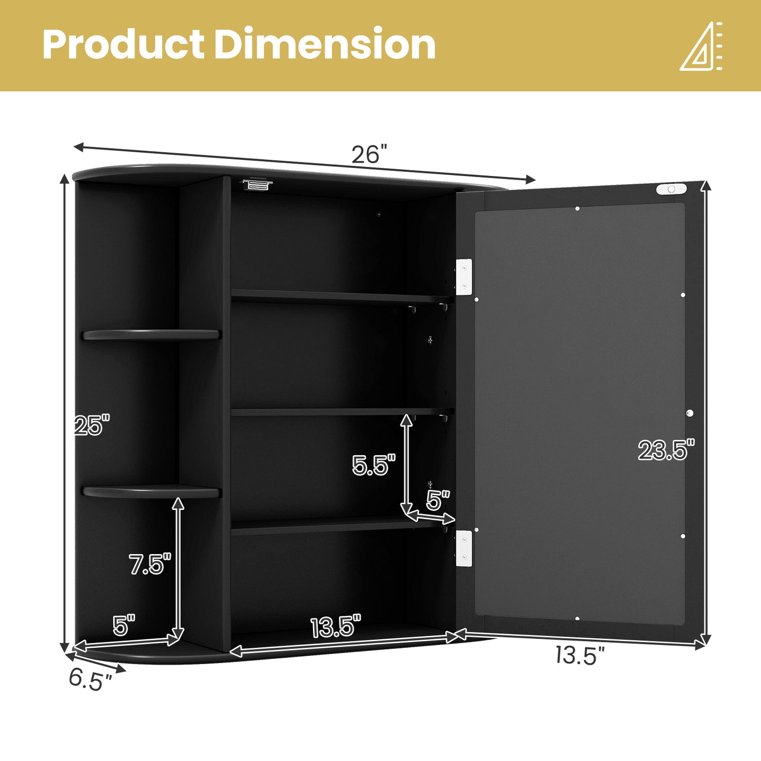 Multipurpose Mount Wall Mirror Bathroom Storage Cabinet