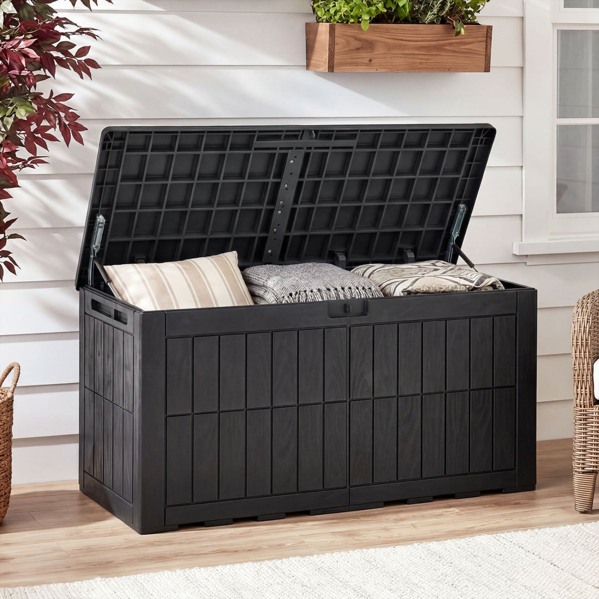 Waterproof Lockable Outdoor Deck Box for Tools Cushions Pool