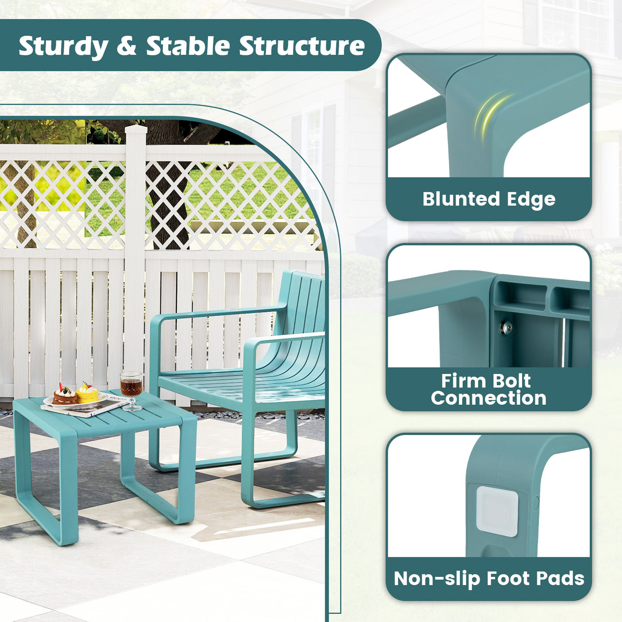 Weather Resistant Adirondack Outdoor Side Table Set of 2