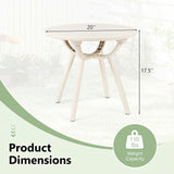 Weather-Resistant Circular Small End Table for Poolside and Balcony-set of 2