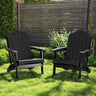 Weather Resistant HDPE Folding Adirondack Chair with High Backrest for Backyard