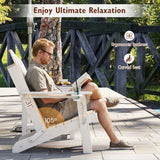 Weather Resistant HDPE Folding Adirondack Chair with High Backrest for Backyard