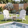 Weather Resistant HDPE Folding Adirondack Chair with High Backrest for Backyard