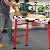 42 Inches x 21 Inches Welding Table with Adjustable Height and 2 Bar Clamps-Silver