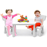3 Pieces Toddler Multi Activity Play Dining Study Kids Table and Chair Set
