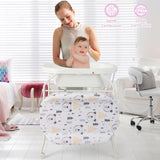 Portable Baby Changing Table with Storage Basket and Shelves