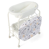 Portable Baby Changing Table with Storage Basket and Shelves