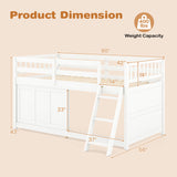 White Loft Bed with Aluminum Sliding Door and Storage for Bedroom-Twin size