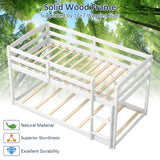Twin Size Bunk Bed with High Guardrails and Integrated Ladder