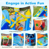 Windmill-themed Inflatable Water Slide Park with Jumping Area and Blower